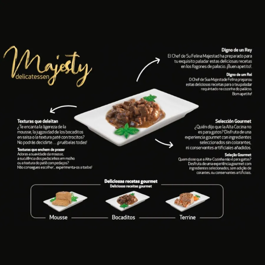 Majesty Adult Bocaditos de Pollo en Salsa lata para gatos New