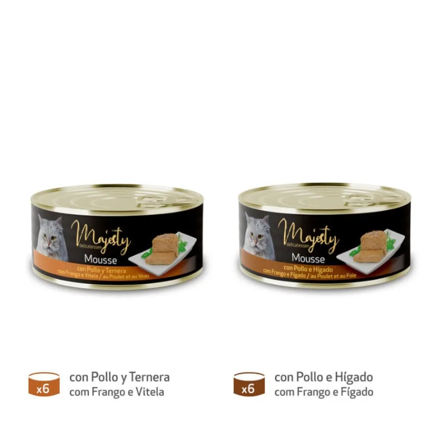 Majesty Adult Gold Selection Mousse Carne lata para gatos – Pack Discount