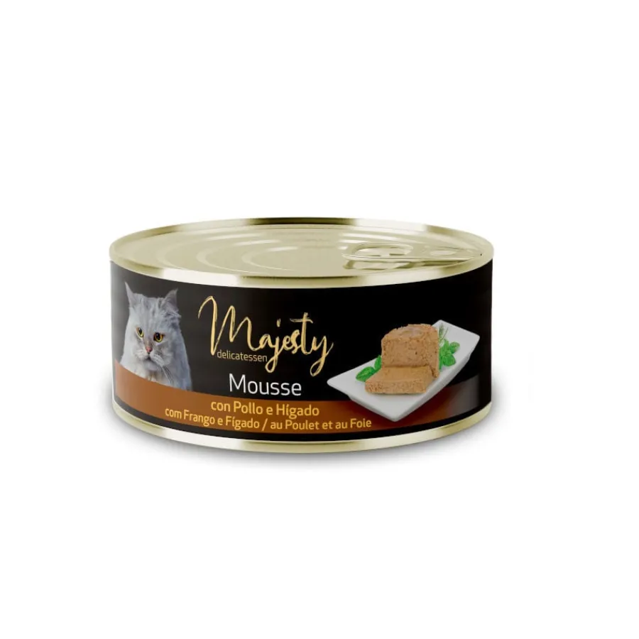 Majesty Adult Mousse de Pollo e Hígado lata para gatos Sale
