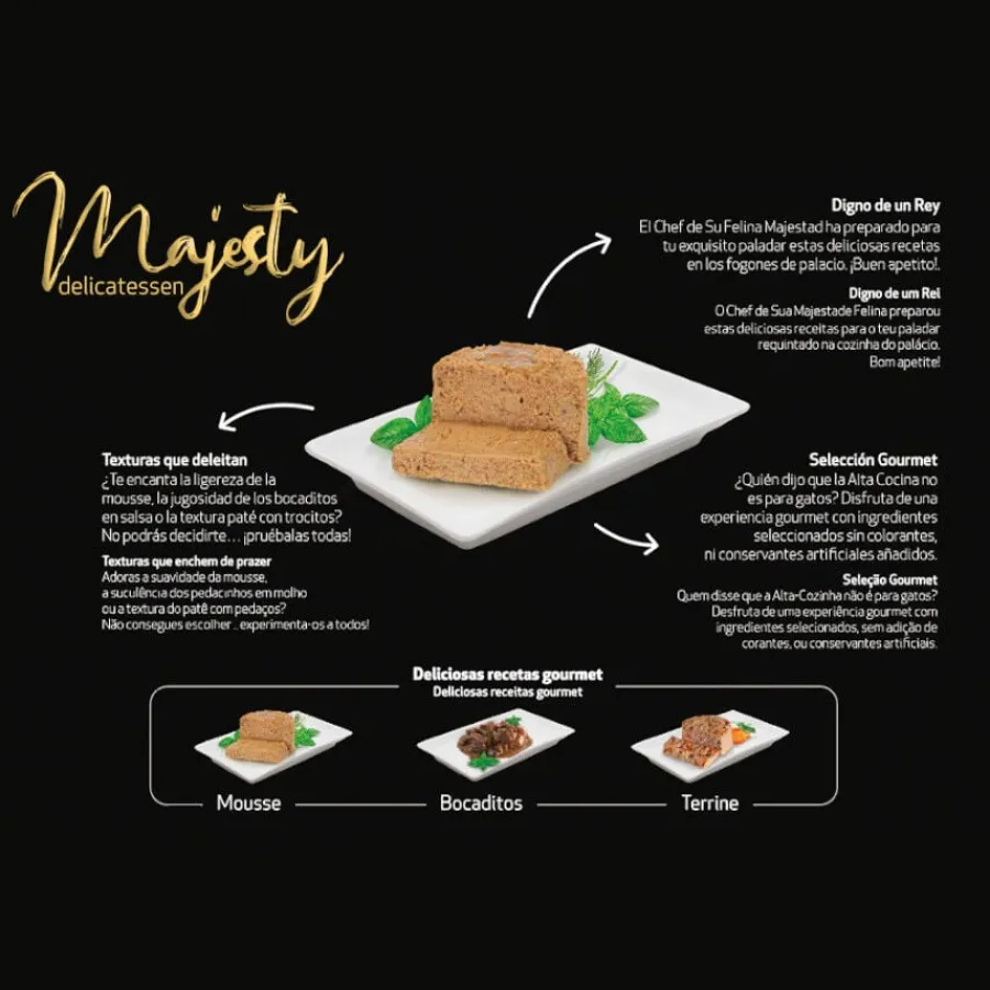Majesty Adult Mousse de Salmón y Pescado del Océano lata para gatos Outlet