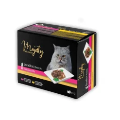 Majesty Adult Slide Mix Bocaditos en salsa lata para gatos – Pack Online