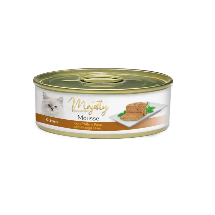 Majesty Kitten Mousse de Pollo y Pavo lata Discount