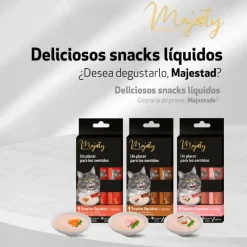 Majesty Pollo con Ternera snack líquido para gatos Online
