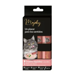Majesty Pollo y Vieira snack líquido para gatos Best