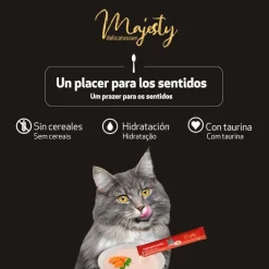 Majesty Salmón con Pollo snack líquido para gatos Online