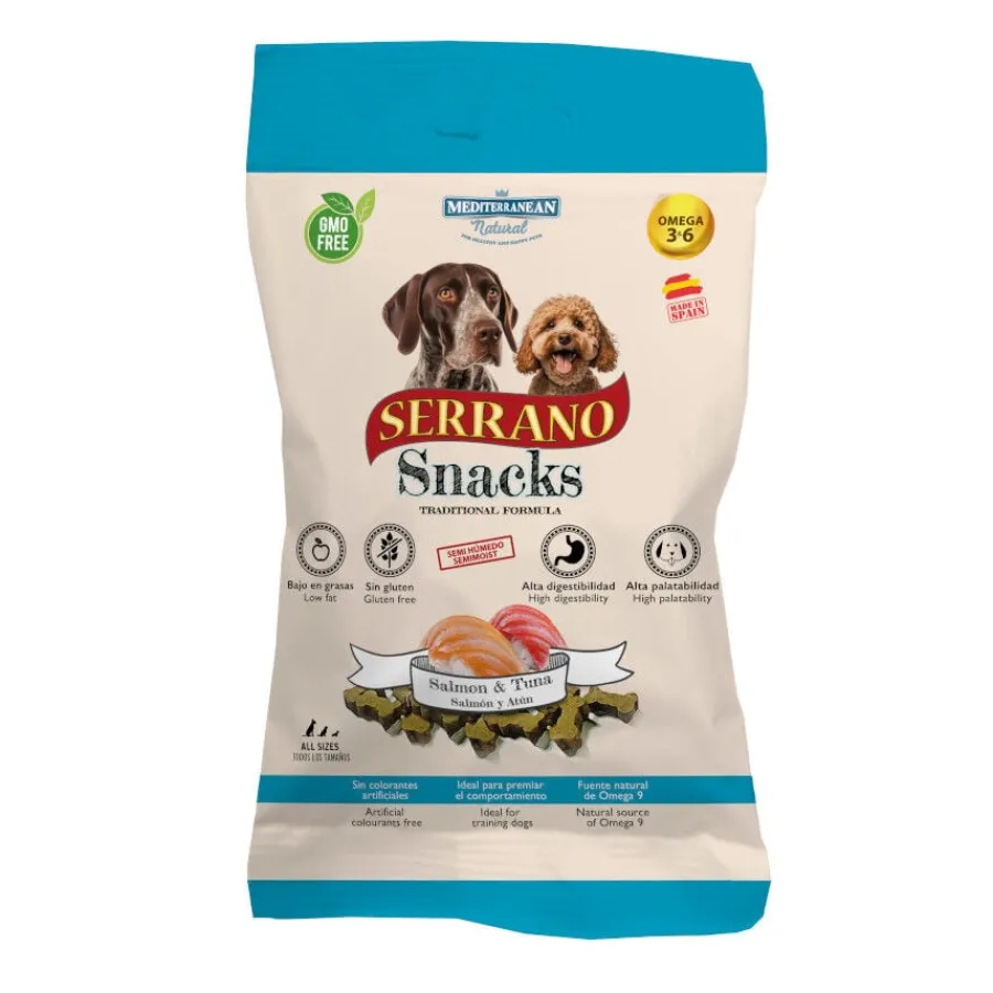 Mediterranean Natural Serrano Galletas Salmón y Atún para perros Hot
