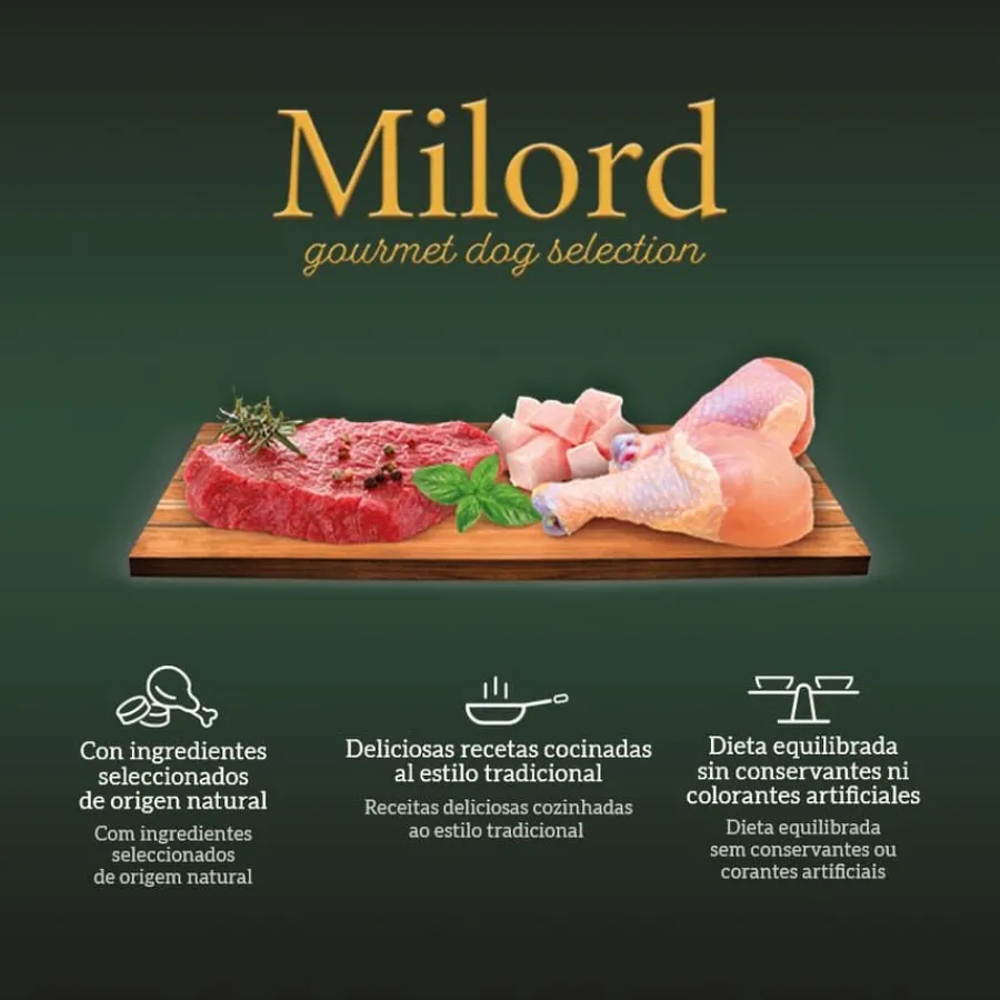 Milord Adult Buey en Paté tarrina para perros Best