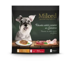 Milord Adult Receta estilo casero en Gelatina con Pollo y Buey sobres para perros - Multipack Hot