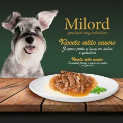 Milord Adult Receta estilo casero en Gelatina con Pollo y Buey sobres para perros - Multipack Hot