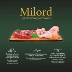 Milord Adult Receta estilo casero en Gelatina con Pollo y Buey sobres para perros - Multipack Hot