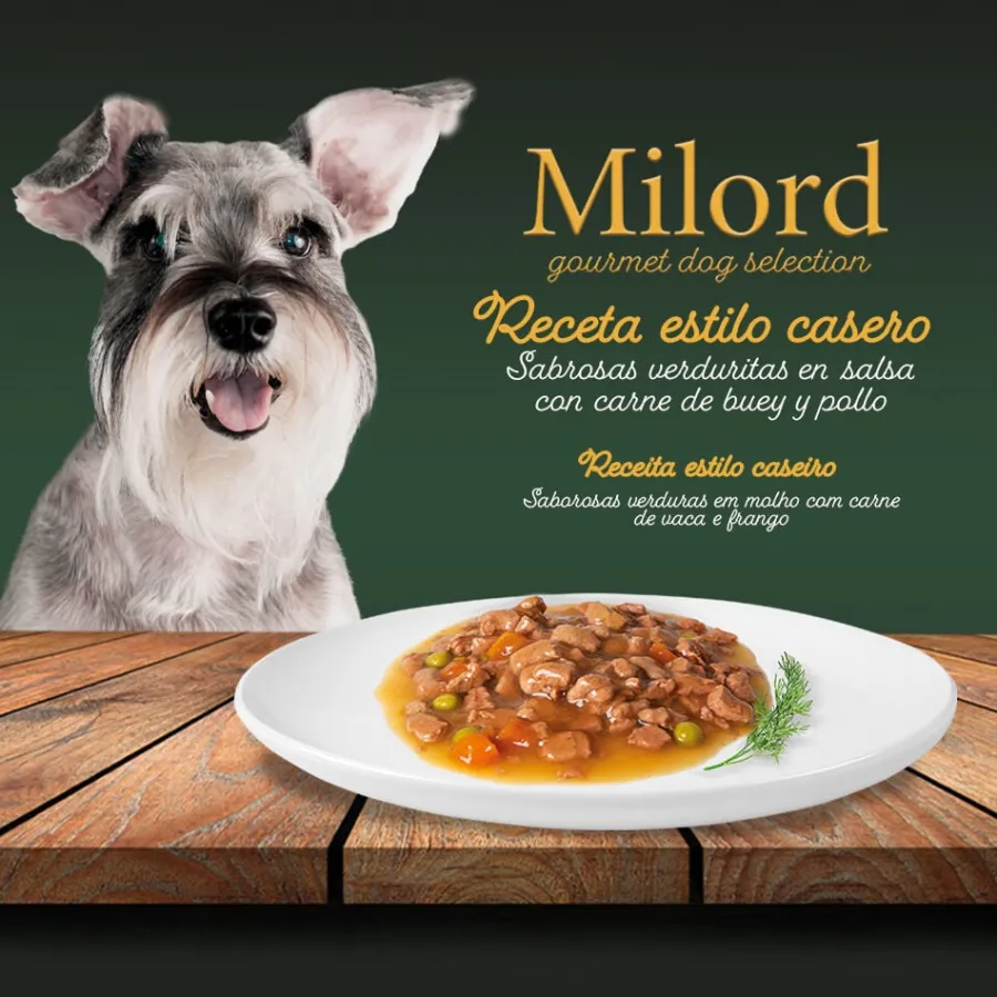 Milord Estilo Casero en Salsa Buey y Pollo Sobres para perros Pack