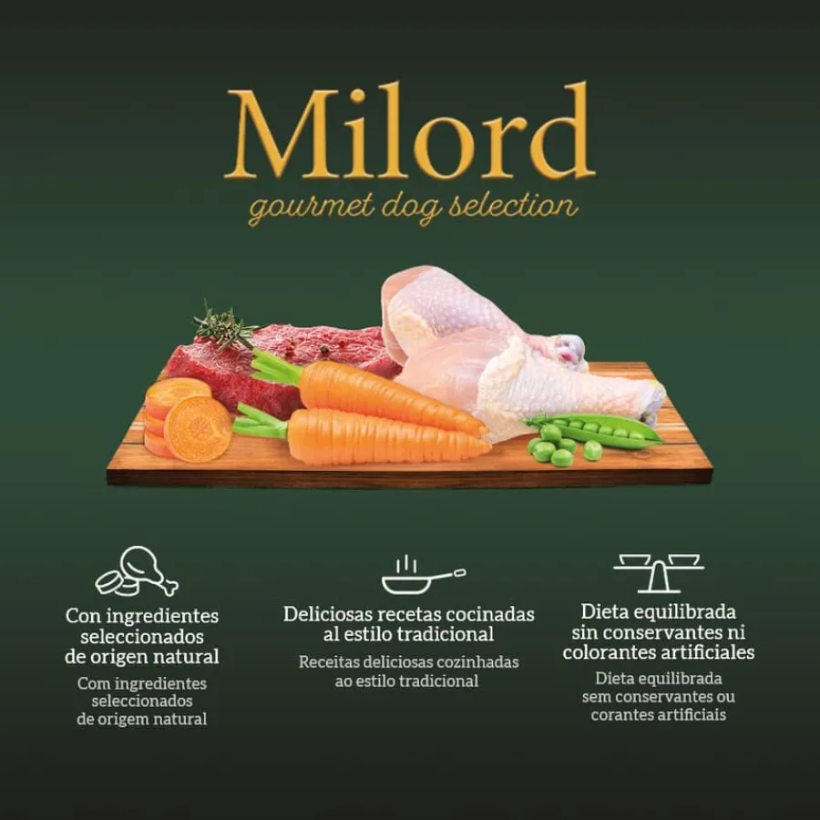 Milord Estilo Casero en Salsa Buey y Pollo Sobres para perros Pack