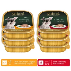 Milord Receta Original Paté tarrinas para perros - Multipack Hot