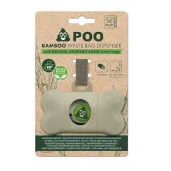 M-Pets Poo Bamboo Porta Bolsas Biodegradable + 15 bolsas para heces de perro Hot