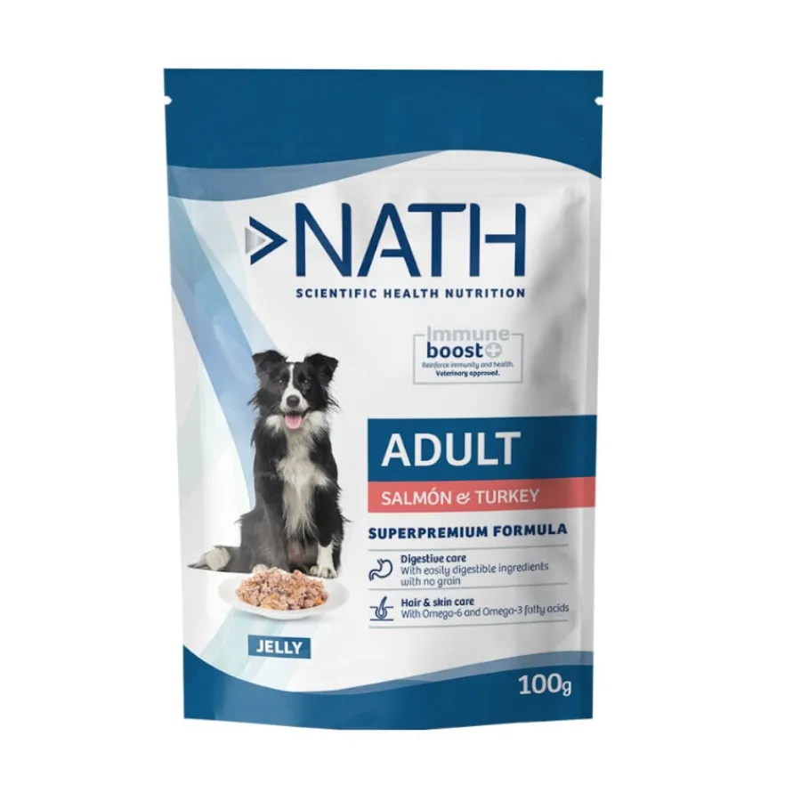 Nath Adult Salmón y Pavo en Gelatina sobre para perros Online