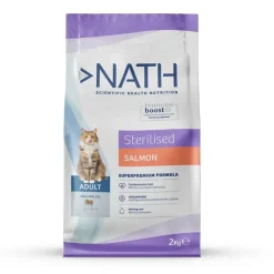 Nath Adult Sterilized Salmón y Arroz pienso para gatos Clearance