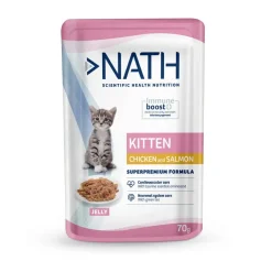 Nath Kitten Pollo y Salmón en gelatina sobre para gatos