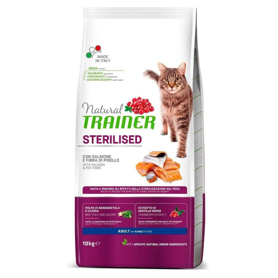 Natural Trainer Adult Sterilised Salmón pienso para gatos Clearance