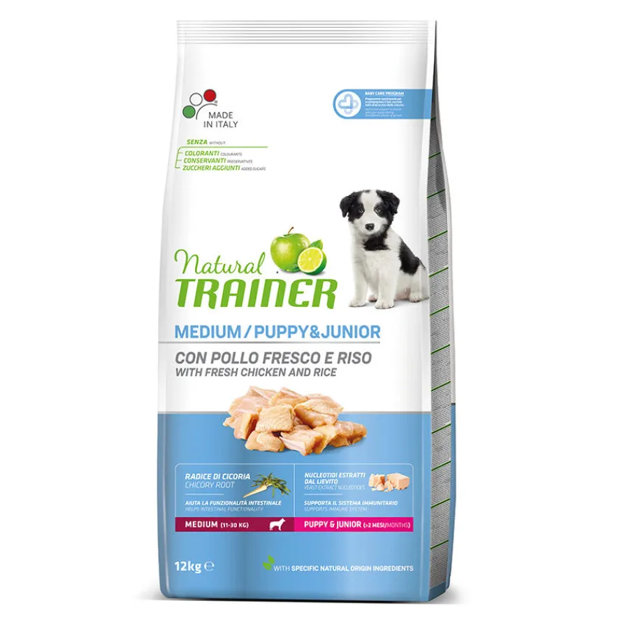 Natural Trainer Puppy&Junior Medium Pollo pienso para perros Discount