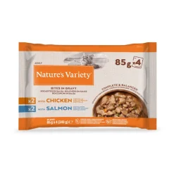 Nature's Variety Adult Pollo y Salmón Sobres en Salsa para gatos Clearance