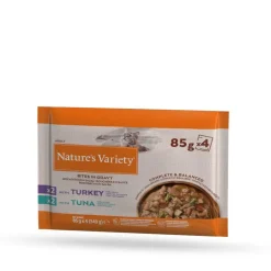 Nature's Variety Bocaditos de Pavo y Atún Sobre en Salsa para gatos