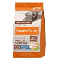 Nature's Variety Healthy Grains Adult Medium Maxi Pescado Blanco pienso para perros Best