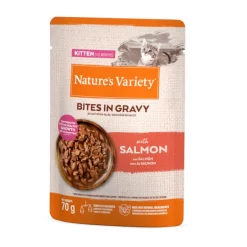 Nature's Variety Kitten Bocaditos de Salmon Sobre en Salsa para gatos Clearance