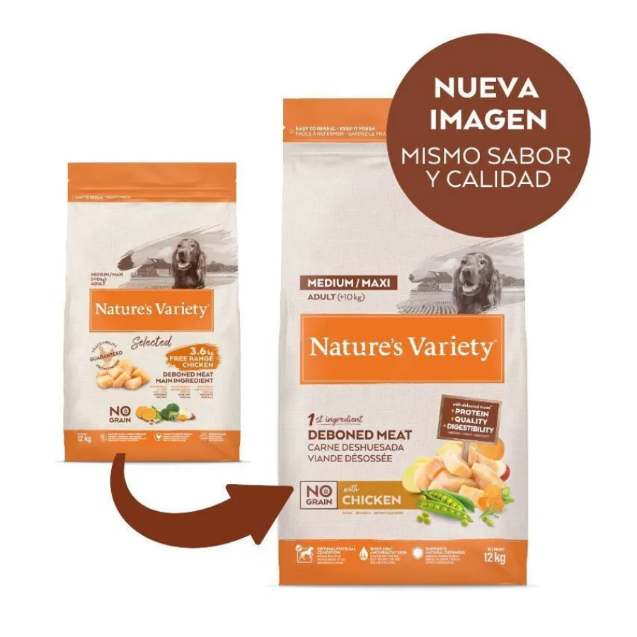 Nature's Variety No Grain Adult Medium Maxi Pollo pienso para perros Outlet