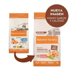 Nature's Variety No Grain Adult Sterilised Salmón Noruego pienso para gatos Hot