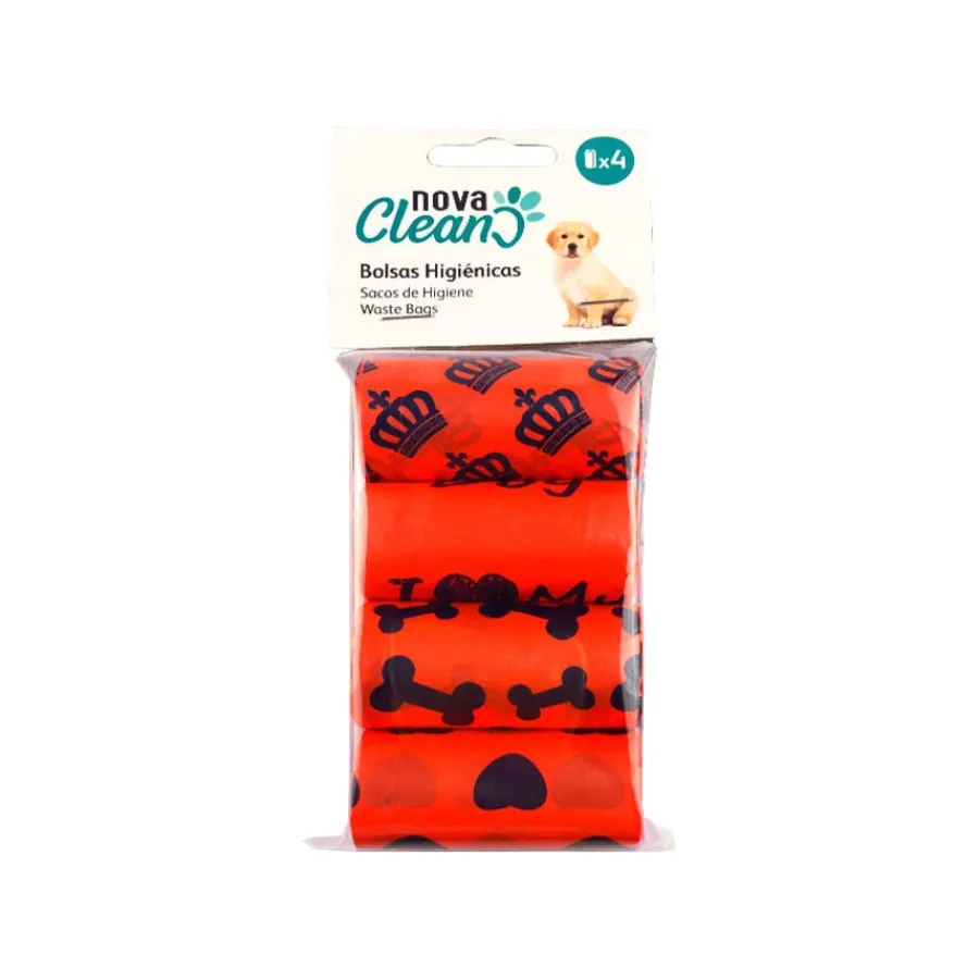 Nova Clean Bolsas Rojas para heces de perros - Pack 4 Clearance