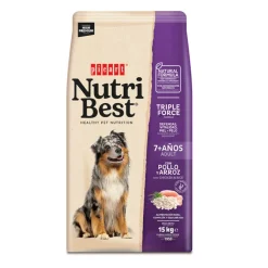NutriBest Adult 7+ Pollo y Arroz pienso para perros Hot