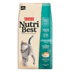 NutriBest Adult Sterilised Salmón y Arroz pienso para gatos Hot
