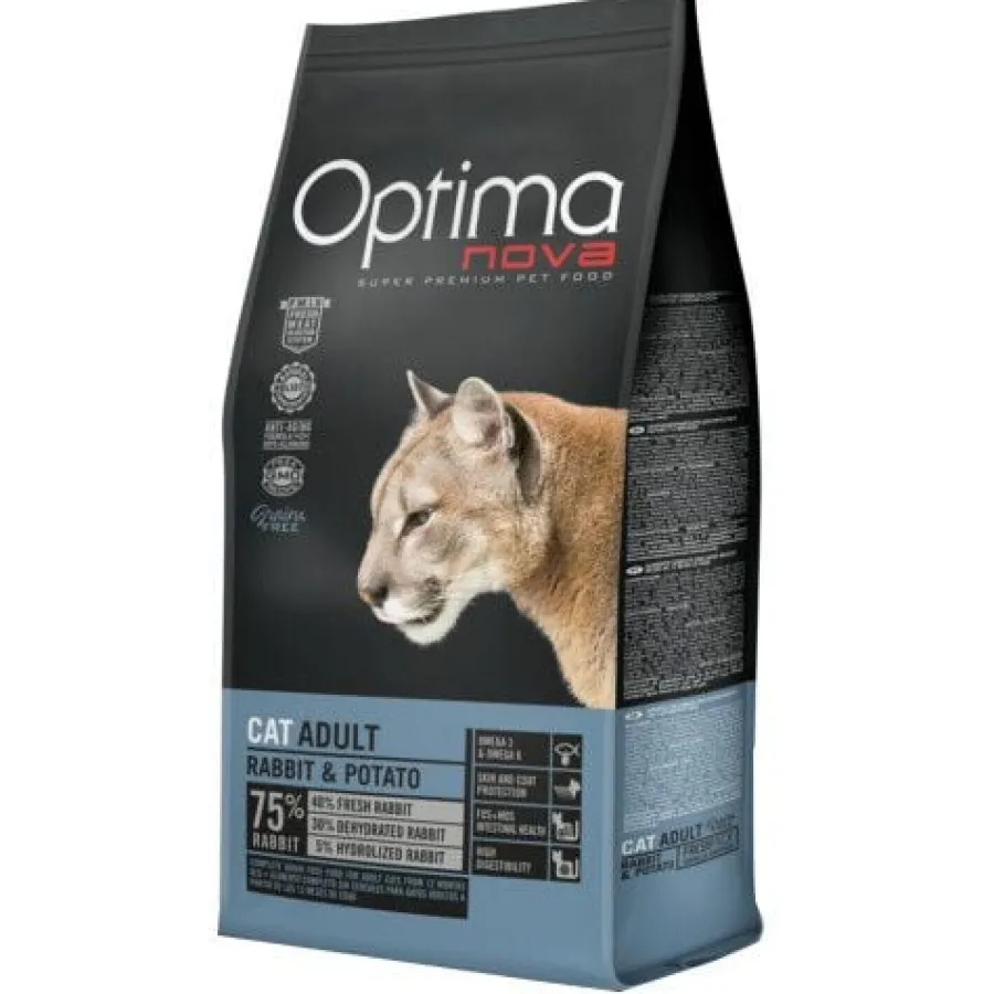 Optimanova Optima Nova Grain Free Conejo pienso para gatos Discount