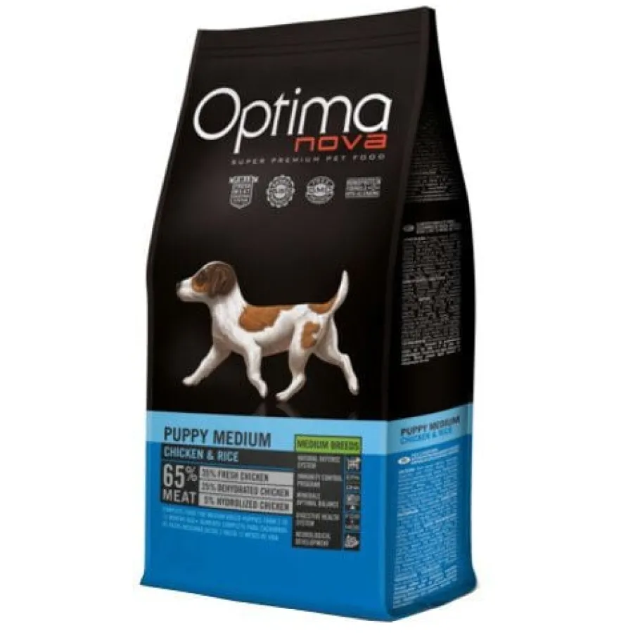 Optimanova Optima Nova Puppy Medium Pollo pienso para cachorros New