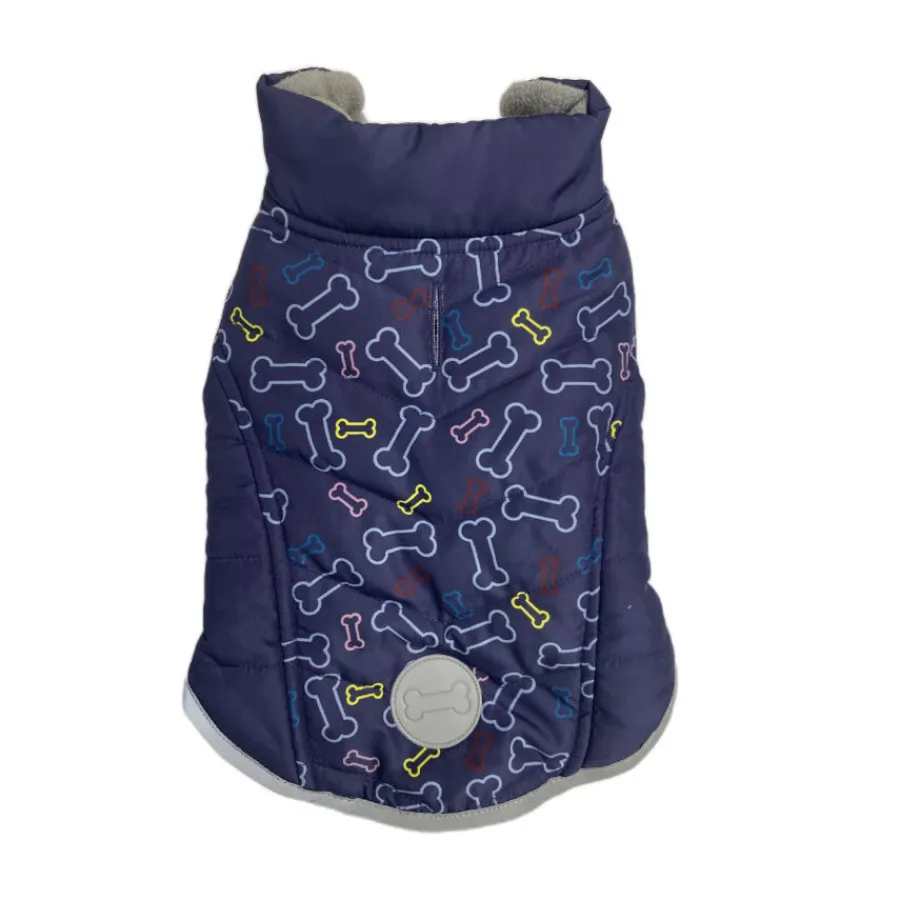 Outech Abrigo Azul con Estampado de Huesos para perros Hot