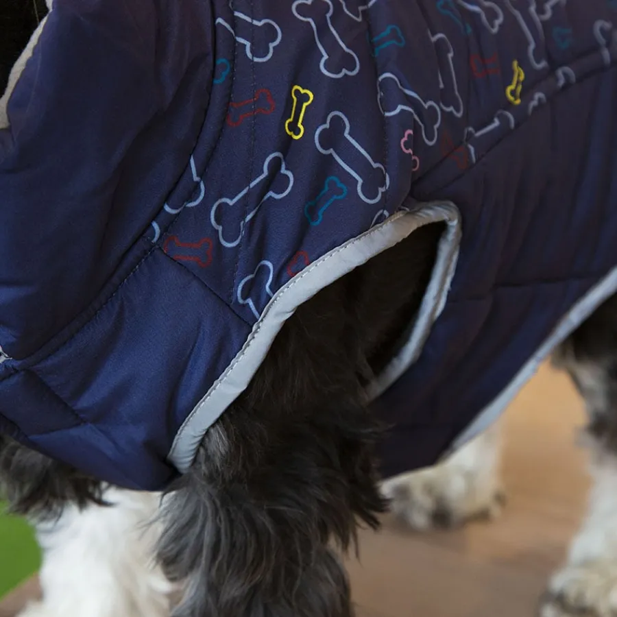 Outech Abrigo Azul con Estampado de Huesos para perros Hot