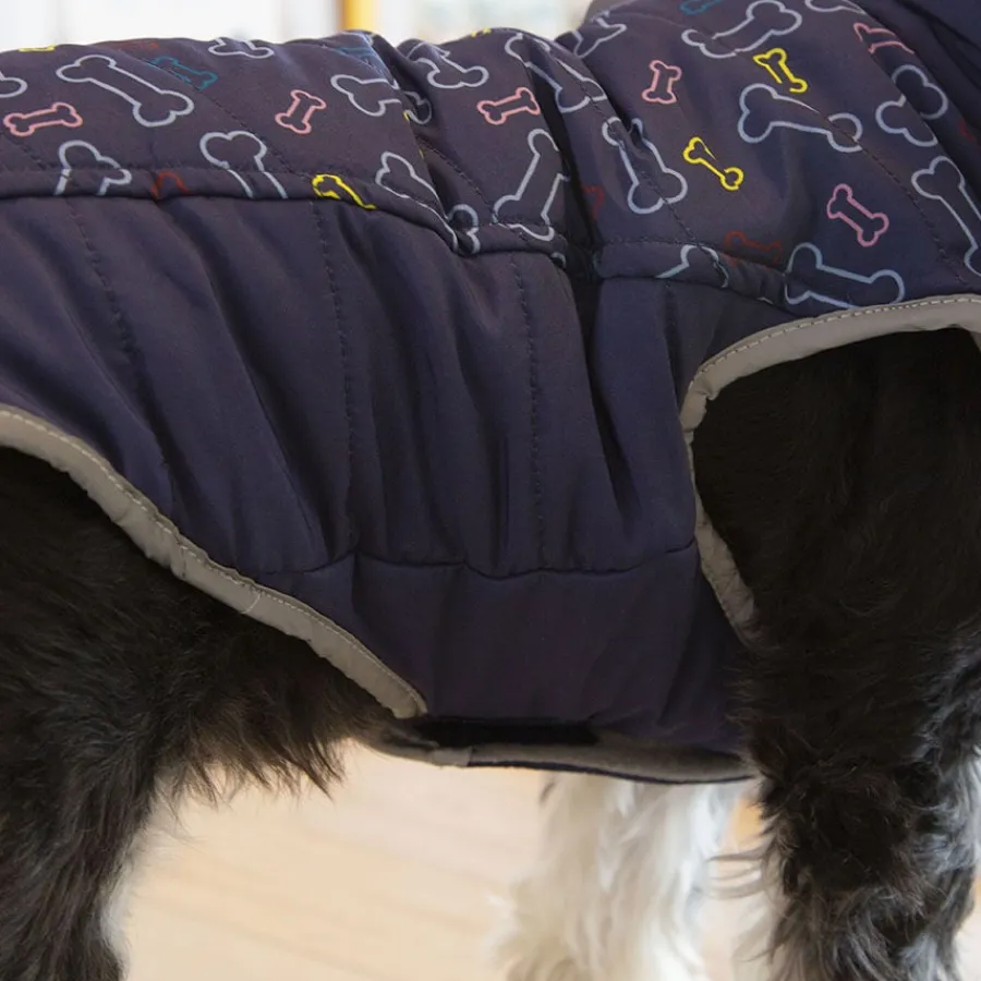 Outech Abrigo Azul con Estampado de Huesos para perros Hot