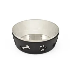 Outech Comedero de Acero Inoxidable Negro para perros Discount