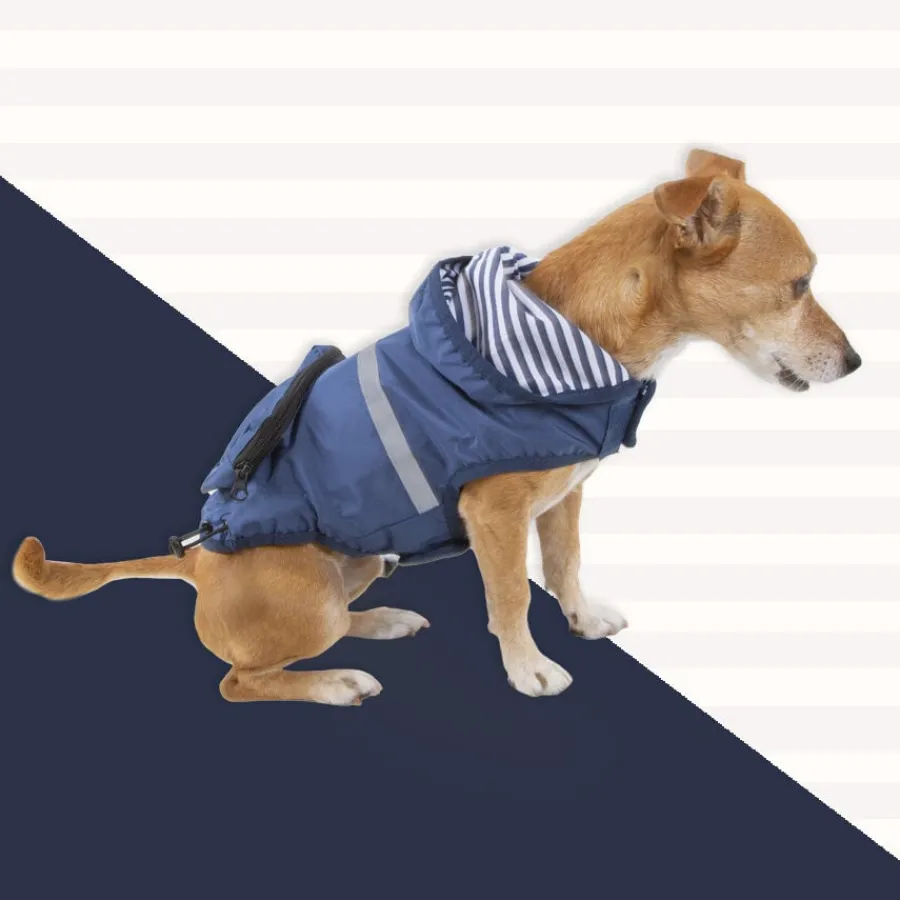 Outech Impermeable con Bolsillo Azul Marino para perros New