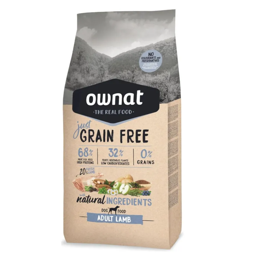 Ownat Adult Just Grain Free Cordero pienso para perros Clearance