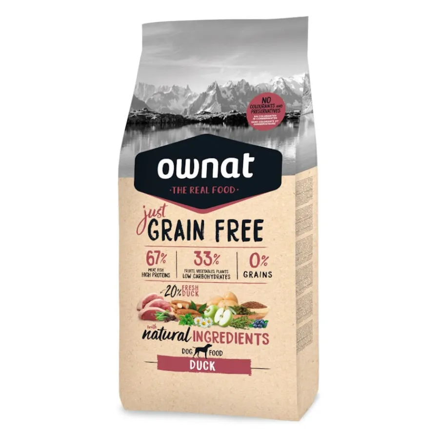 Ownat Just Grain Free Adulto Pato pienso para perros Best