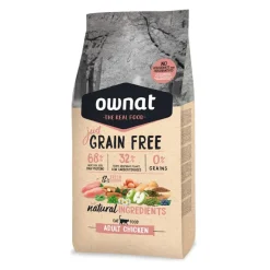 Ownat Just Grain Free Adulto Pollo pienso para gatos New