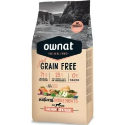 Ownat Just Grain Free Salmón y Mariscos pienso para perros Sale