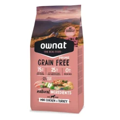 Ownat Mini Prime Grain Free Pollo y Pavo pienso para perros Discount