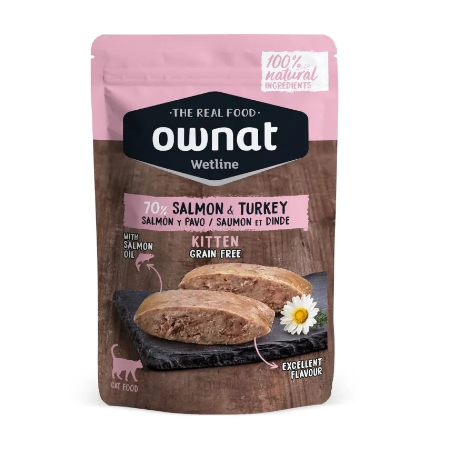 Ownat Wetline Kitten Salmón y Pavo sobre para gatitos Sale