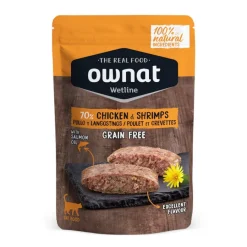 Ownat Wetline Pollo y Langostinos sobre para gatos Clearance