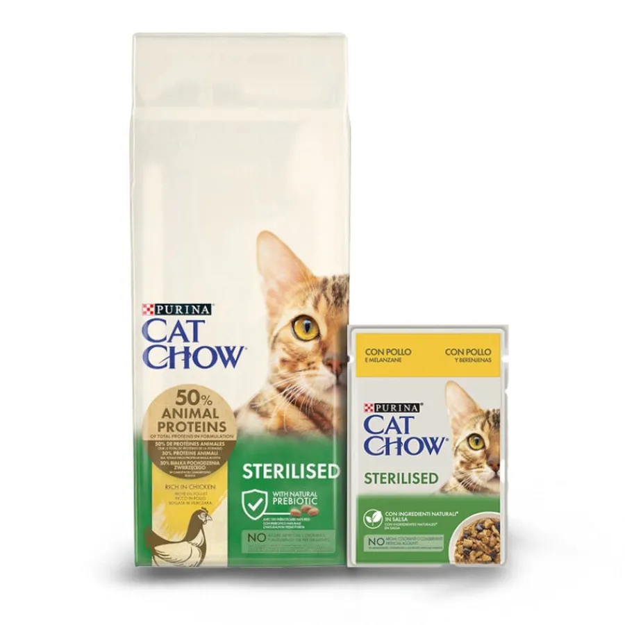 Cat Chow Pack Comida Gato Esterilizado Pollo Clearance