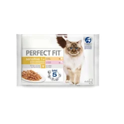 Perfect Fit Adult Sensitive Sterelized Pollo y Salmón sobre en salsa para gatos