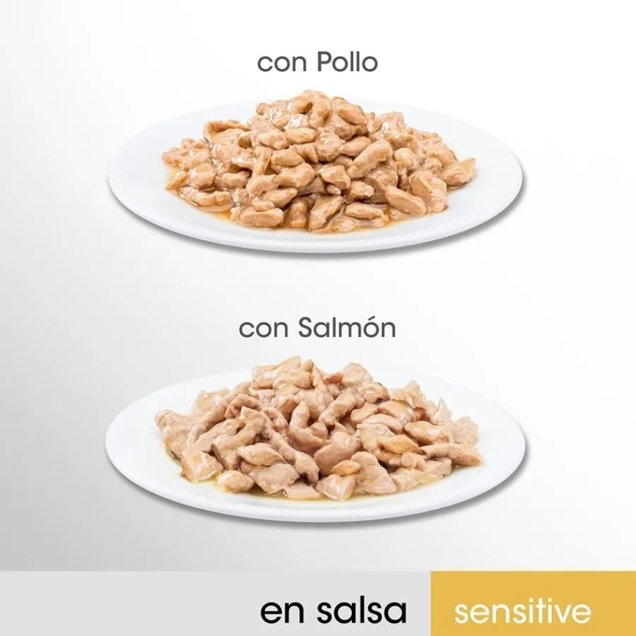Perfect Fit Adult Sensitive Sterelized Pollo y Salmón sobre en salsa para gatos