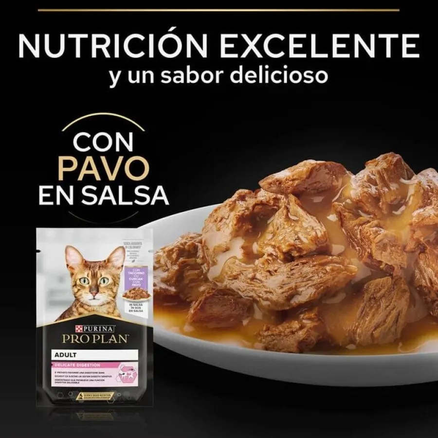 Pro Plan Delicate Digestion con Pavo en Salsa para gatos Discount